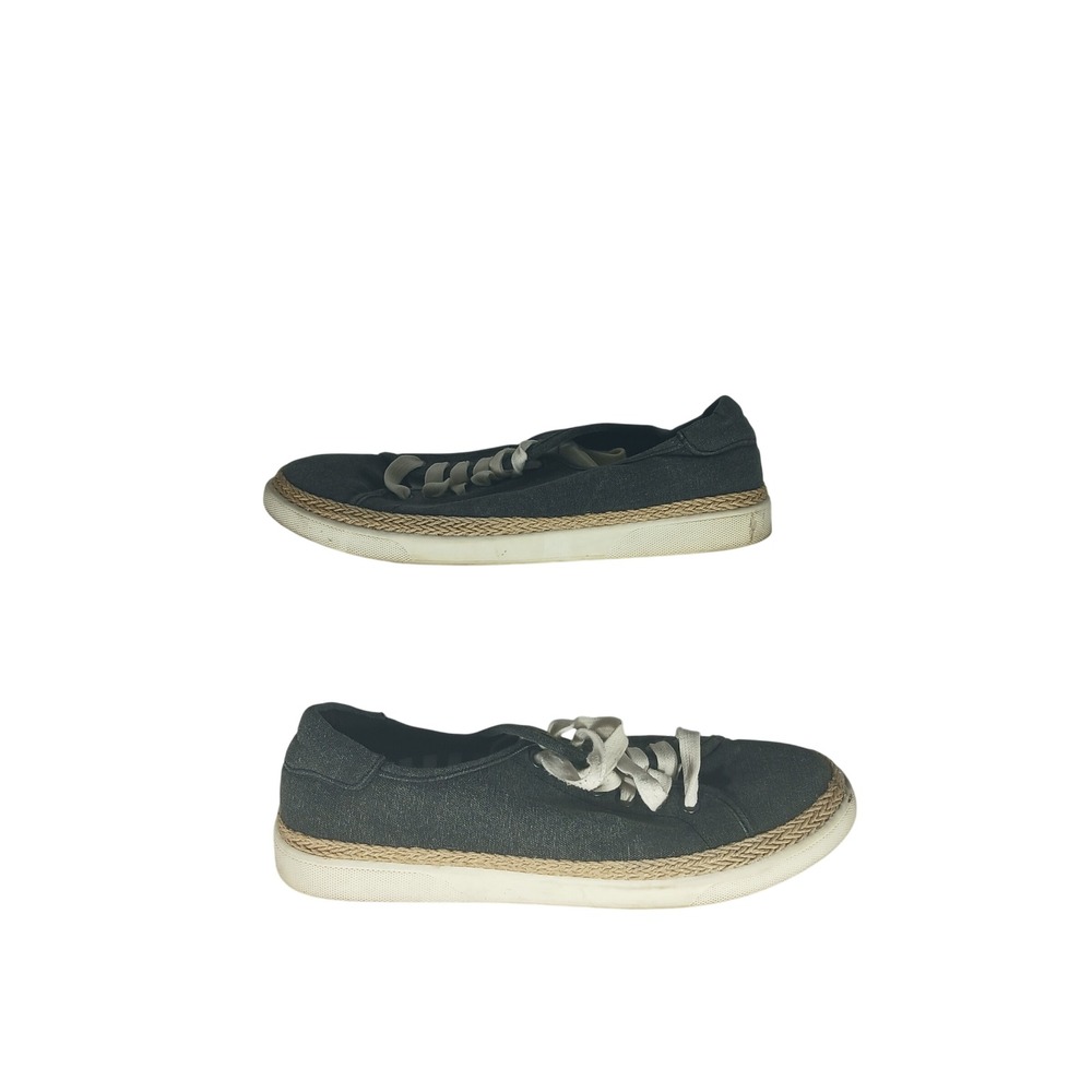 Vionic Hattie Sneaker 9 Washed Black Canvas Espadrille Orthotic Comfort